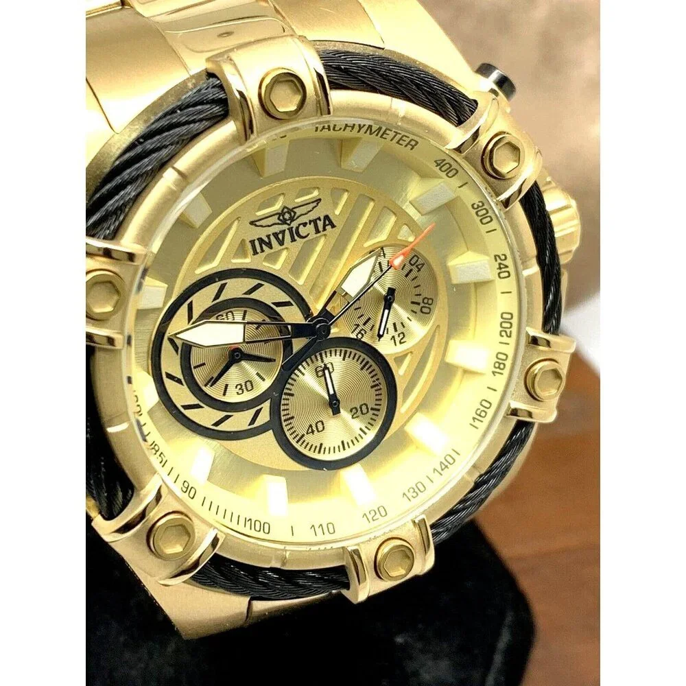 Invicta Men's Watch 25515 Bolt Quartz Chronograph Diver Gold Tone Steel 52mm